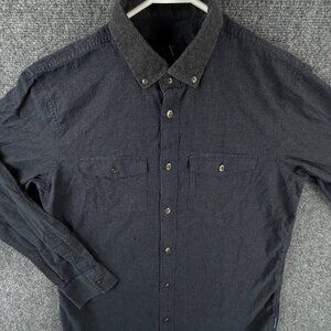 Armani Exchange Button Up Shirt Men Long Sleeve Gray Regular Medium Soft